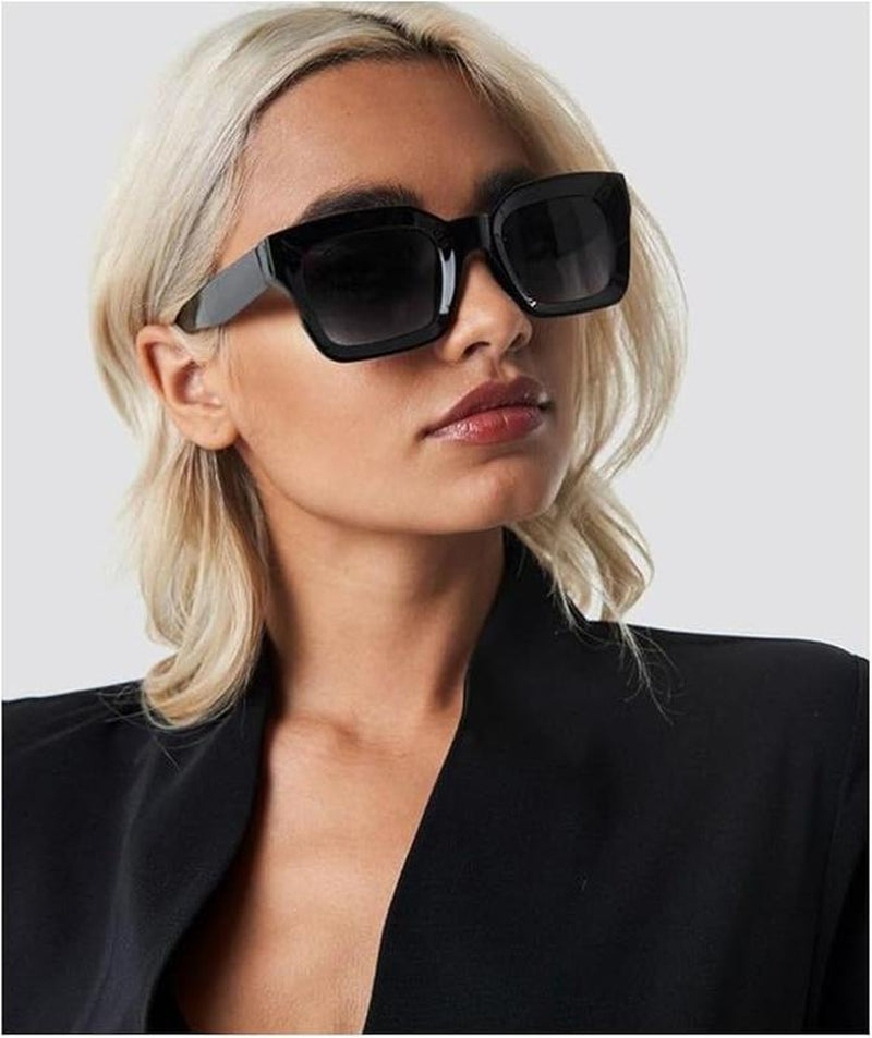 Trendy Square Sunglasses for Men Women Fashion Thick Rectangle Sun Glasses UV Protection Shades Designer Style