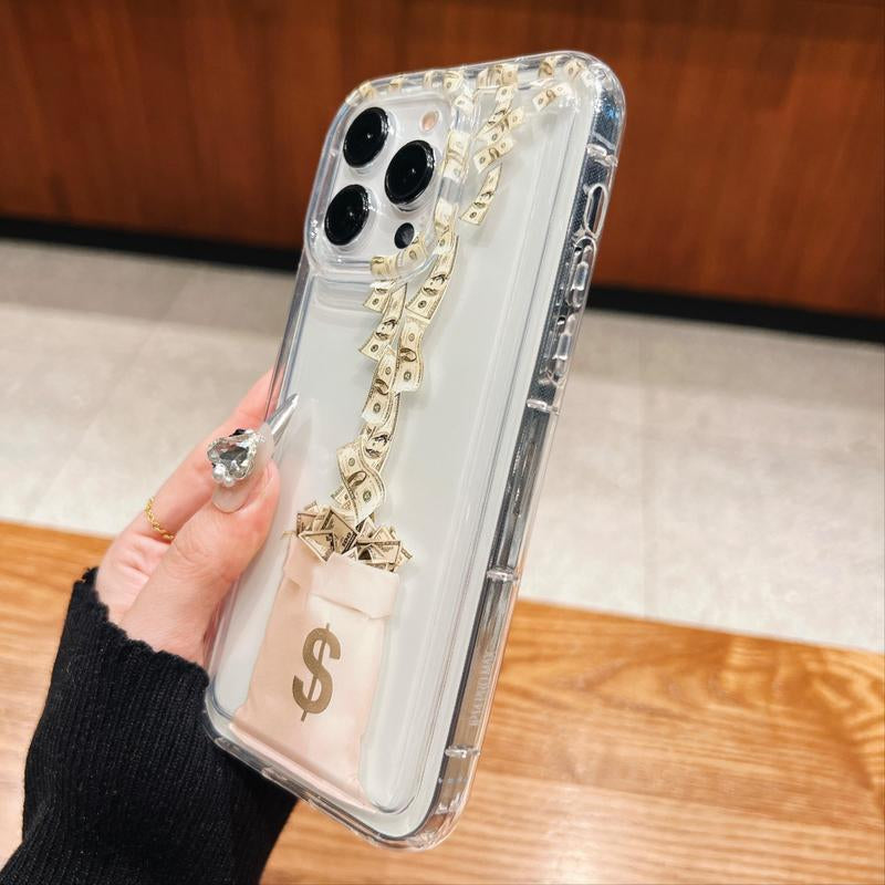 Fashion Money Pattern Phone Case, Clear Phone Cases for Iphone 11 12 13 14 15 16 Pro Max/Pro/Plus, Phone Accessories
