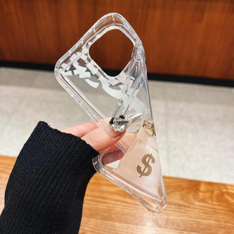 Fashion Money Pattern Phone Case, Clear Phone Cases for Iphone 11 12 13 14 15 16 Pro Max/Pro/Plus, Phone Accessories