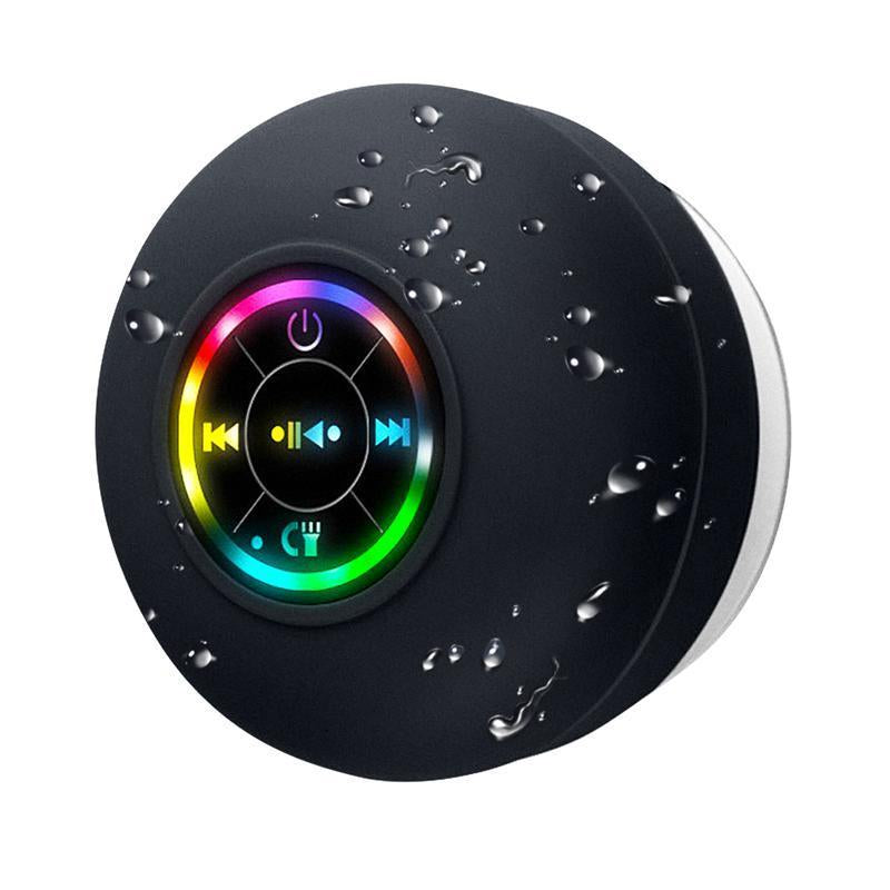 Waterproof Bluetooth Shower Speaker with LED Lights, IPX4 Portable Mini Speaker for Bathroom, Beach, Girlfriend Gift Travel and Home Environments - USB Rechargeable, Boyfriend Gift Provides Hands-Free Audio for Smartphones and Tablets