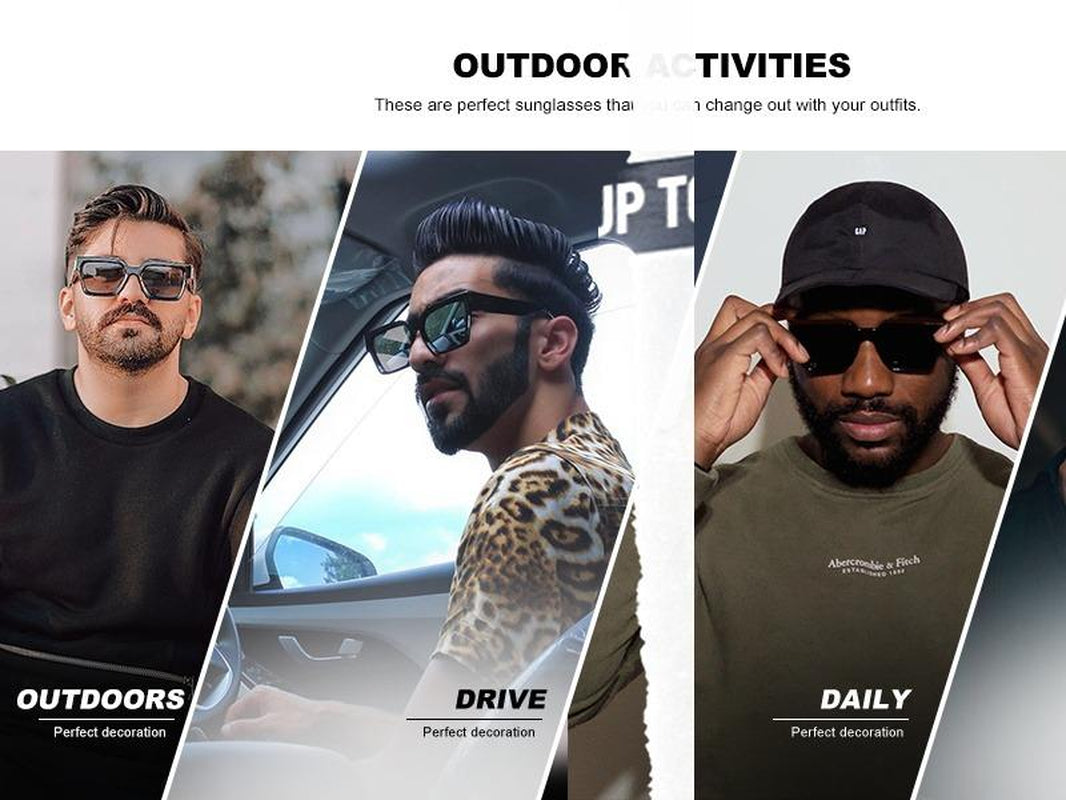 Trendy Square Sunglasses for Men Women Fashion Thick Rectangle Sun Glasses UV Protection Shades Designer Style