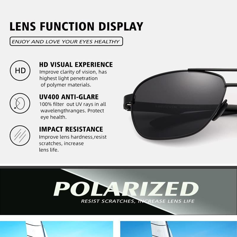 KINGSEVEN Aluminum Magnesium Unisex Aviator Eyeglass 7188 Driving, Fishing, Fashion Fit, Sunglass Lightweight, Top, Sunglass, Fashionable, Comfortable Design Vision