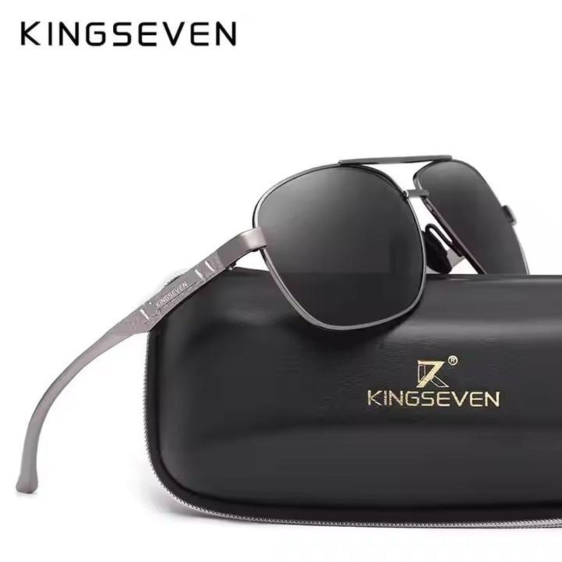 KINGSEVEN Aluminum Magnesium Unisex Aviator Eyeglass 7188 Driving, Fishing, Fashion Fit, Sunglass Lightweight, Top, Sunglass, Fashionable, Comfortable Design Vision
